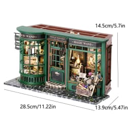 Zuuton DIY Wooden Book Nook Kit with LED Light, Handmade Assembly Craft, Bookshelf Insert Desktop Ornament Home Decor Gift