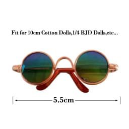 5.5cm Plush Doll Glasses For 10cm Cotton Dolls Round Frame Eyeglasses Dolls Mini Plush Animal DIY Clothes Accessories