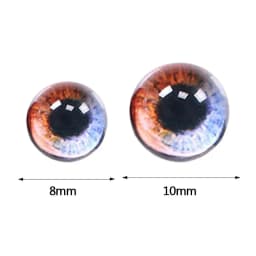 50Pcs Glass Eyes Cabochons Round 8MM-10MM Round Dome Dragon Eye Animal Eye For Craf DIY Jewelry Accessory MIX Pupil Eye Cameo
