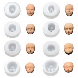 3D Baby Face Silicone Molds Q Version Clay Head Sculpey Doll Modification Accessories DIY Proportional Face Making Tools