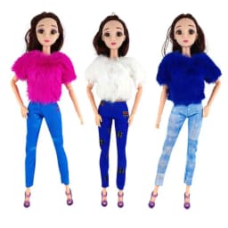 Dolls Clothes Tops Pants Dressing Kids Toys Fast Shipping Items Mini Dress Wear For Children DIY Girl Birthday Christmas Present