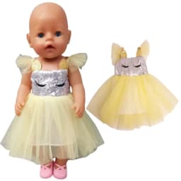 43 Cm New Born Baby Doll Clothes Elsa Princess Dress 18 Inch American Og Girl Doll Dress