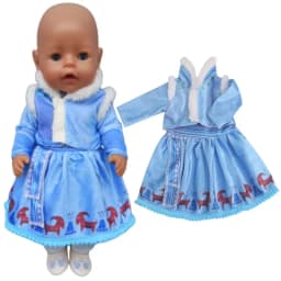 43 Cm New Born Baby Doll Clothes Elsa Princess Dress 18 Inch American Og Girl Doll Dress