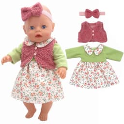 Baby New Born Doll Clothes Coat Hooded Sweater for 17 Inch Doll Jacket Toys Doll Wears