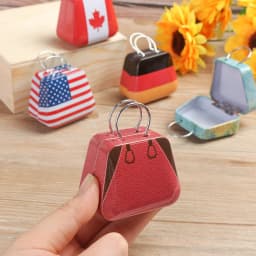 Metal Mini Suitcase Jewellery Box Miniature Trunk Bags Cartoon Pattern Dollhouse Decoration Gifts DIY Dolls Accessories
