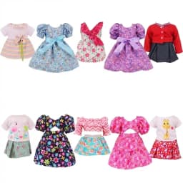 Doll Clothes Dress for 18inch American Doll& 43Cm Baby Doll T-shirt+Skirt Cute Bow Dress Our Generation Baby Girl's Toys Gift