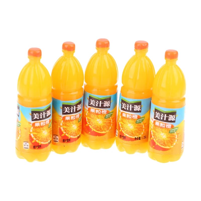 5Pcs Mini Drink Juice Bottles Dollhouse Miniatures Doll Food Kitchen Living Room ob11 Model Shooting Props DIY Supplies