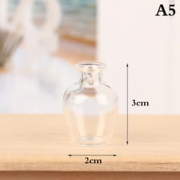 1/12 Scale Miniature Dollhouse Glass Vase Mini Stripe Wishing Glass Bottle Simulation Vase Model for Doll House Accessories Toy
