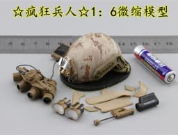 1/6 Scale Soldier Helmet Hat Gas Mask Special Forces Helmet Model 1/6 Tank Soldier Hat Machine Gunner Night Vision Apparatus