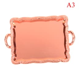 1:12 Scale Dollhouse Miniature Rose Gold Color Frying Pan Cooking Pot Kettle Cookware Kitchen Cooking Kit Dolls Accessories