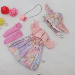Evening Sequin Dress For 12 inch Dolls Vintage Cute Doll Clothes 30cm Dresses for Girls Festival Outfit Pleated Skirt for Summer