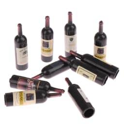 10Pcs 1/12 Dollhouse Miniature Accessories Mini Wine Bottle Set With Box Simulation Drinks Model Toys For Doll House Decoration