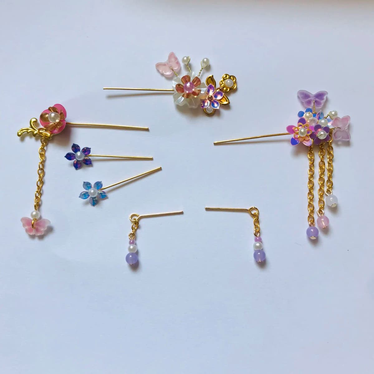 30CM Costume Dolls Headwear 7PCS/Set 1/6 BJD Plastic+Metal Chinese Costume Doll Toys Headdress Hairpin Headwear AccessoriesZH183