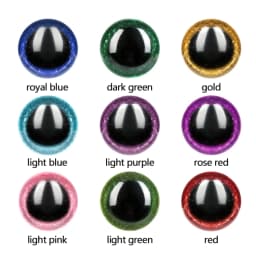 10pcs 3D Glitter Plastic Plush Safety Eyes For Toys Shinning Doll Eyeball For Amigurumi Bear Animal Puppet Dolls 6/18/20/22/24mm