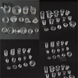 15/17PCS/set Plate Cup Dish Bowl Tableware Set Dollhouse Miniature Toy Doll Food Kitchen Living Room Accessories 1:12 Scale