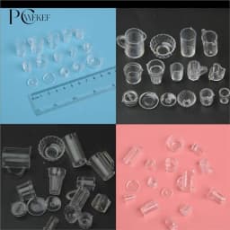 15/17PCS/set Plate Cup Dish Bowl Tableware Set Dollhouse Miniature Toy Doll Food Kitchen Living Room Accessories 1:12 Scale