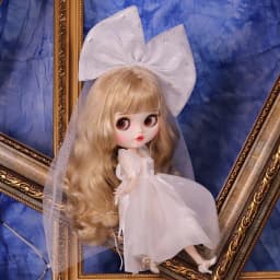 Outfits For ICY DBS Blyth Doll Rose Queen White Wedding Dress Suit 1/6 BJD Azone S OB24