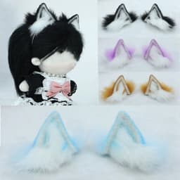 For 20CM Idol Doll Headwear Cute Plush Fur Cat Ear Headband For 14inch Doll Clothes Decor Kids Toys Clothes Accessories