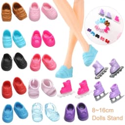 1pairs Fashion Doll Shoes Boots for 1/8 Doll Body PVC Shoe for 8~16cm Dolls Stand Other Accessories
