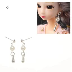 1Set Doll Jewelry White Pearl Jewelry Necklace Bracelet For 1/6 Doll Fashion Decoration Earring For DIY Dolls Accessories
