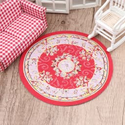 1:12 Dollhouse Miniature Round Floor Rug Cover Oval Carpet Floor Mat Model Bedroom Living Room Decor Toy Doll House Accessories