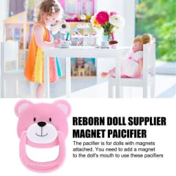 Baby Pacifier Reborn Doll Magnetic Pacifier Cute Bear Shaped Simulation Magnetic Nipple Magnet Pacifiers Toy For Reborn Baby Onl