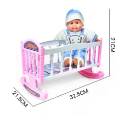 Doll Bed Cradle for 8-10 Inches Dolls Cute Dollhouse Accessories Miniature for 20-3ocm Doll Gift for Doll