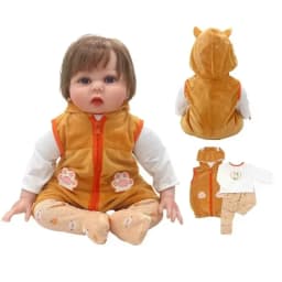 55cm 50cm Baby Doll Clothes Bear Animal Rompers 22 Inch Reborn Doll Toys Clothing Outwear