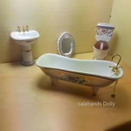 4pcs/set Dollhouse Mini Creative Bathroom Set Model Toys for Dollhouse Bathroom Furniture Decoration Accessories
