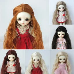 JD119 3-4inch 4-5inch 5-6inch Long Princess Wave Synthetic mohair BJD wigs 1/12 1/8 OB11 Tiny Doll accessories