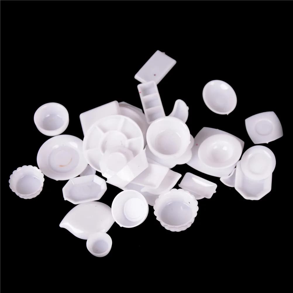 10-15pcs/lot plate cup dish bowl tableware set Dollhouse Miniature Toy Doll Food Kitchen living room Accessories 1:12 Scale