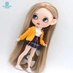 Clothes for Doll Fashion Multicolor Cardigan Short Skirt Jeans Fits Blyth Azone OB22 OB24 Doll Accessories