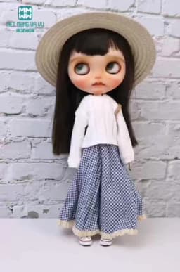 Blyth Doll Clothing Fashion Sweater Short Skirt Jeans Flared Pants Suitable for 28-30 cm OB22 OB24 Doll Accessories Gift