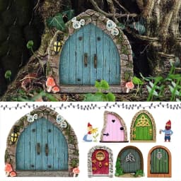 1Pc Miniature Dollhouse Fairy Door Home Mini Arch Window Door Mouse Hole Decoration Outdoor Garden Sculpture Elf Craft Decor