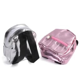 Fashion PU Glitter Pink Silver Mini Knapsack for 18 inches Girl Doll Backpack Doll Bag Dolls Accessories Kids Gift Children Toys