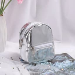 Fashion PU Glitter Pink Silver Mini Knapsack for 18 inches Girl Doll Backpack Doll Bag Dolls Accessories Kids Gift Children Toys