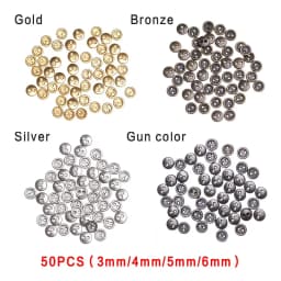 50PCS/Lot Mini Metal Buttons 3mm/4mm/5mm Handmade Buckle Cute DIY Doll Clothes Round Buttons Miniature Doll Clothes Accessories