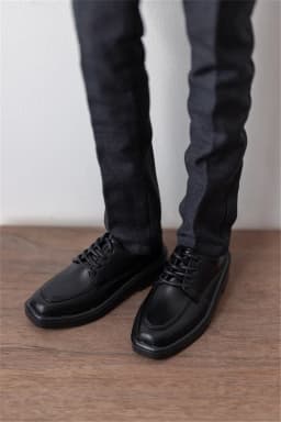 BJD Doll Shoes Boys Handsome 1/3 1/4 Lace-up Leather Glossy Matte Red Black Brown Square Toe Elegant Shoes Work Doll Accessories
