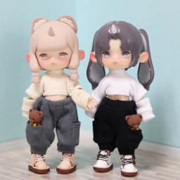 Obitsu11 Clothes Fashion Printing Tops Sweatshirt Work Style Trousers Casual Pants For OB11 Doll Clothes Accessories Kids Toys