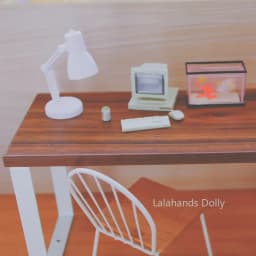 1/4 1/6 BJD, Small Blyth Doll Mini Iron Wood Class Table Chair Model for Dollhouse Furniture Furnishings Props Accessories