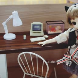 1/4 1/6 BJD, Small Blyth Doll Mini Iron Wood Class Table Chair Model for Dollhouse Furniture Furnishings Props Accessories