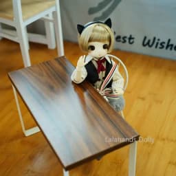 1/4 1/6 BJD, Small Blyth Doll Mini Iron Wood Class Table Chair Model for Dollhouse Furniture Furnishings Props Accessories