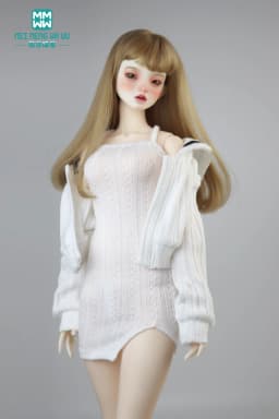Doll Clothes Fashion Halter Slit Knit Skirt Sweater Coat Fit 43-60cm 1/4 /3 BJD DD SD13 Doll Accessories Girl Gift