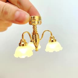Kid’s Realistic Dollhouse Furniture Chandelier Light Preschool Pretend Play Sand Table Toy Scaled Model LED Ceiling Lamp