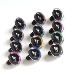 20pcs 9/12/14/16/18/20/25/30/35/40mm clear trapezoid plastic safety toy eyes + glitter Nonwovens -Can choose size and color