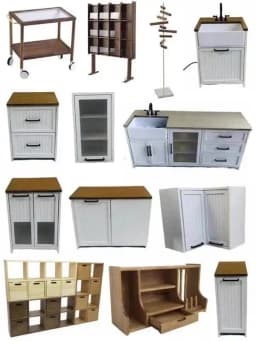 Mini Kitchen 1:6 Bjd Doll House Furniture Blythe Miniature Sink Cabinet Locker Material Table New Diy Miniature Dollhouse
