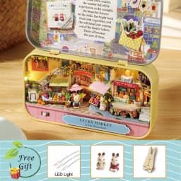 CUTEBEE Japanese Box Theatre Diy Dollhouse Kit Furniture Miniature Doll House Lighting Toys For Children Couple Birthday Gift
