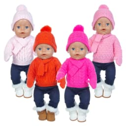 2023 New Christmas Sweater Set Fit For 43cm Baby Doll 17 Inch Reborn Baby Doll Clothes, Shoes are not included