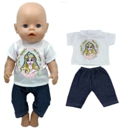 Baby Doll Rompers Slippers for 18 Inch Girl Doll Clothes Unicorn Pajama Set for Toys Doll Wear