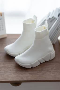 BJD/SD Doll Shoes Toys High-top Knitted Upper Cute Casual Black White Thick Soft-soled High boots 1/3 1/4 Gifts Doll Accessories